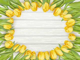 Image showing Bouquet of yellow tulips. EPS 10