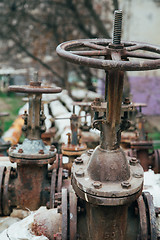 Image showing Industrial tap water pipe and valve