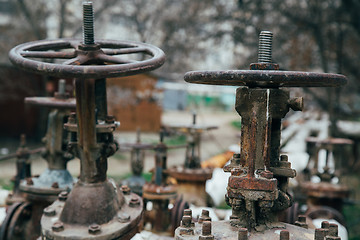 Image showing Industrial tap water pipe and valve