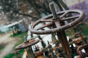 Image showing Industrial tap water pipe and valve