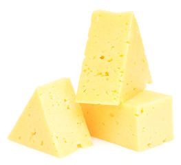 Image showing cheese cubes on white