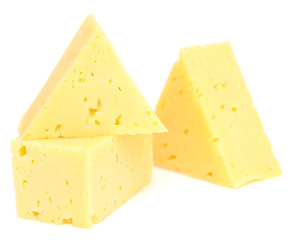 Image showing cheese cubes on white