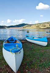 Image showing canoes