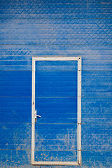 Image showing Blue door to garage