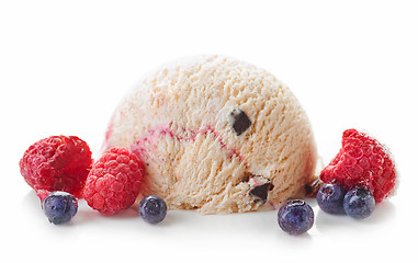 Image showing ice cream ball with frozen berries