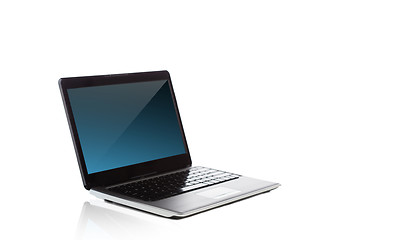 Image showing laptop computer with blank black screen