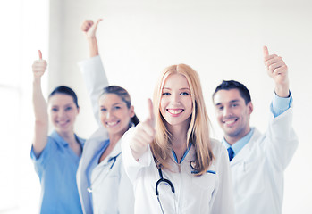 Image showing group of doctors showing thumbs up