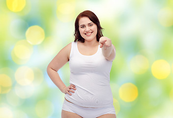 Image showing plus size woman in underwear showing