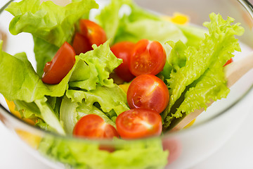 Image showing close up of vegetable salad with cherry tomato