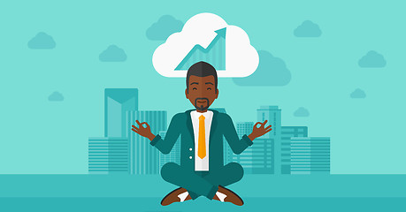 Image showing Peaceful businessman meditating.