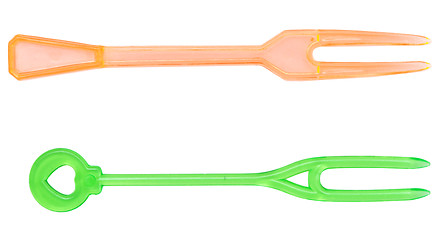 Image showing two canape forks