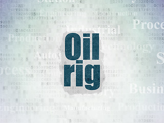 Image showing Industry concept: Oil Rig on Digital Paper background