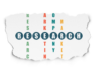 Image showing Advertising concept: Research in Crossword Puzzle