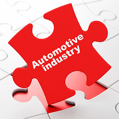 Image showing Industry concept: Automotive Industry on puzzle background