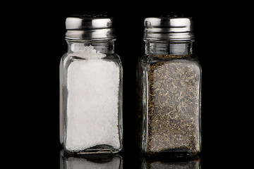 Image showing  Salt and oregano shakers