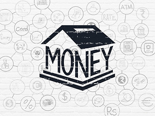 Image showing Money concept: Money Box on wall background