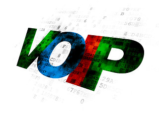 Image showing Web design concept: VOIP on Digital background