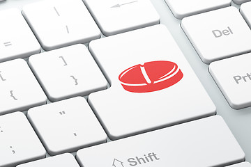 Image showing Health concept: Pill on computer keyboard background