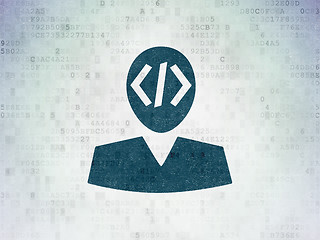 Image showing Database concept: Programmer on Digital Paper background