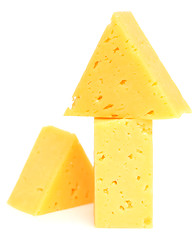 Image showing cheese cubes on white