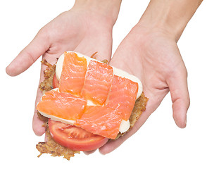 Image showing sandwich with red fish