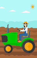 Image showing Farmer driving tractor.