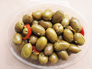 Image showing Green olives vegetables