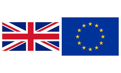 Image showing UK and Europe flags