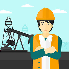 Image showing Cnfident oil worker.