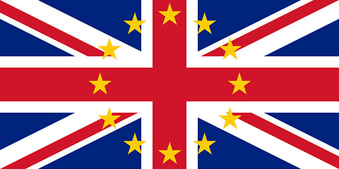 Image showing UK and Europe flag