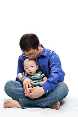 Image showing Asian father and son
