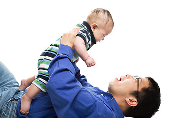 Image showing Asian father and son