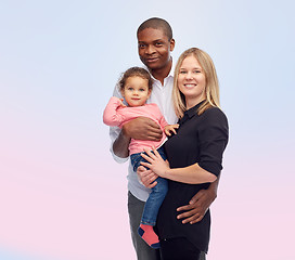 Image showing happy multiracial family with little child