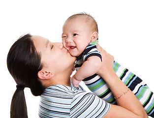 Image showing Asian mother and son