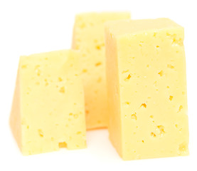 Image showing cheese cubes on white