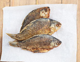 Image showing fried fish on paper