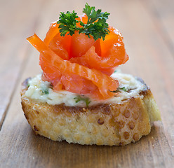 Image showing canape with red fish