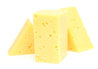 Image showing cheese cubes on white