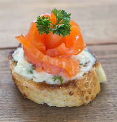 Image showing canape with red fish