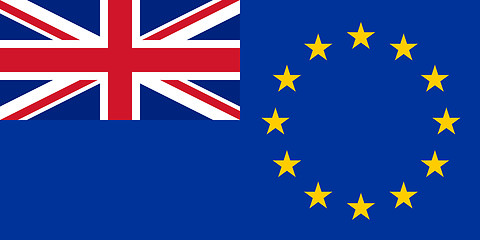 Image showing UK and Europe flag