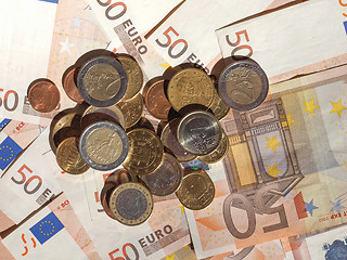 Image showing Euro coins and notes