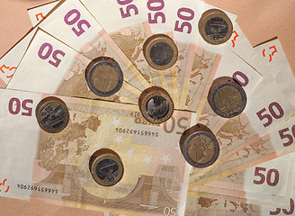 Image showing Euro coins and notes