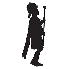 Image showing Pipe Band Leader Silhouette