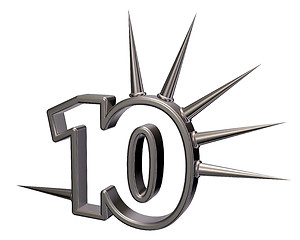 Image showing number with thorns