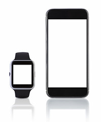 Image showing Smart watch sport with SmatPhone on white