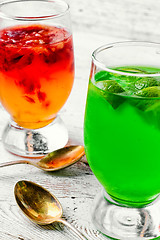 Image showing jelly drink with kiwi and oranges