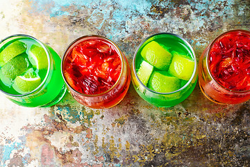 Image showing jelly drink with kiwi and oranges