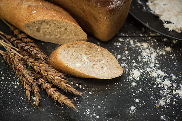 Image showing Bread composition with wheats