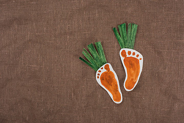 Image showing handmade foot-shaped carrot 