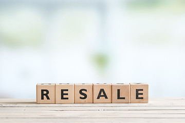 Image showing Resale sign on a wooden desk